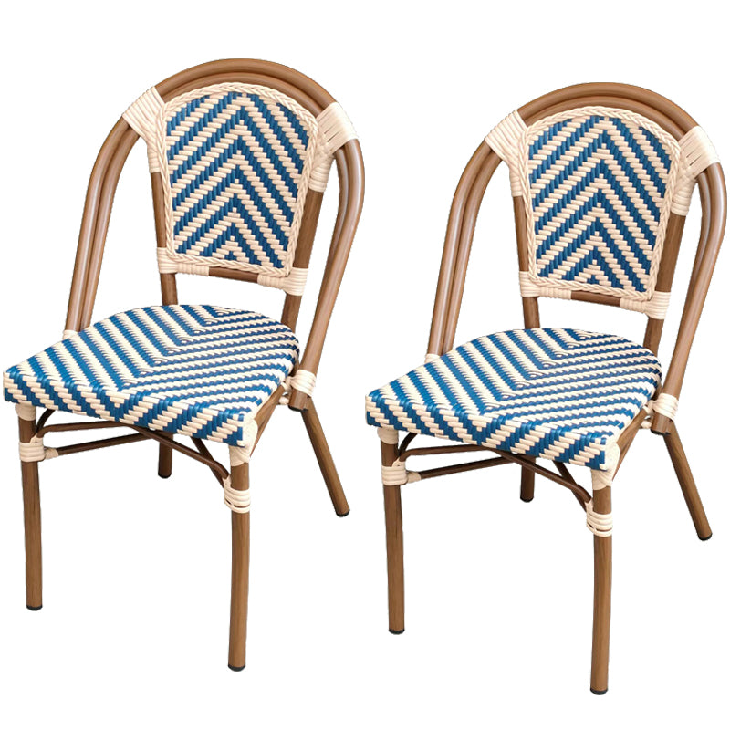 20" Wide Tropical Outdoor Chair Rattan Armles Dining Side Chair