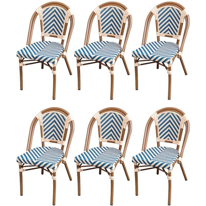 20" Wide Tropical Outdoor Chair Rattan Armles Dining Side Chair