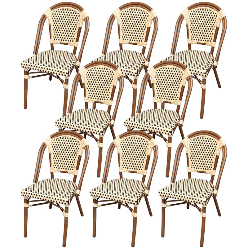 20" Wide Tropical Outdoor Chair Rattan Armles Dining Side Chair