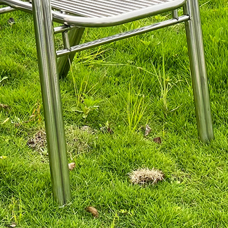 Industrial Armchair Open Back Metal Steel Patio Dining Chair with Arm