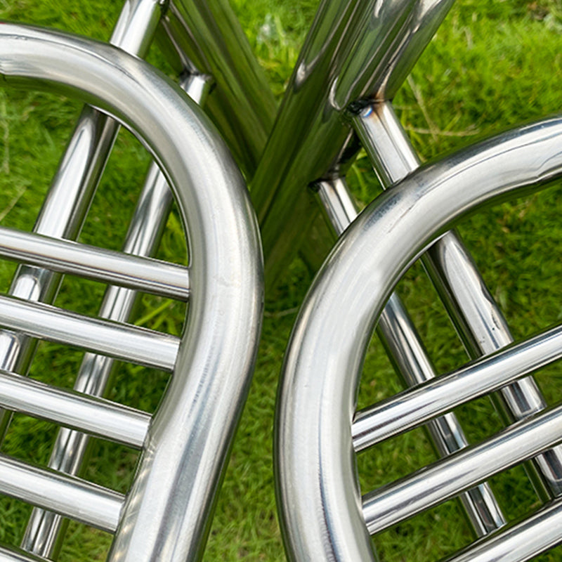 Industrial Armchair Open Back Metal Steel Patio Dining Chair with Arm