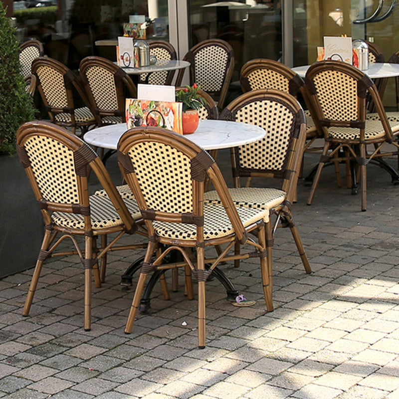 21" Wide Tropical Outdoor Chair Armles Rattan Dining Side Chair