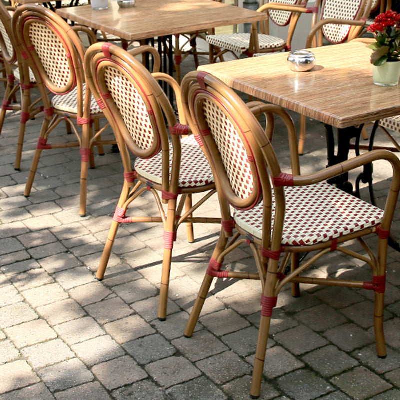 21" Wide Tropical Outdoor Chair Armles Rattan Dining Side Chair