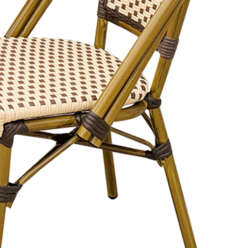 21" Wide Tropical Outdoor Chair Armles Rattan Dining Side Chair