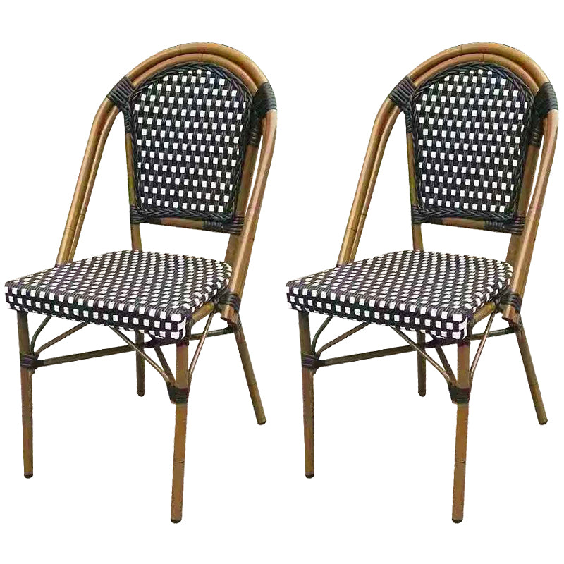 21" Wide Tropical Outdoor Chair Armles Rattan Dining Side Chair