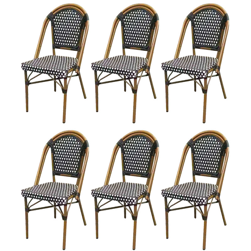 21" Wide Tropical Outdoor Chair Armles Rattan Dining Side Chair