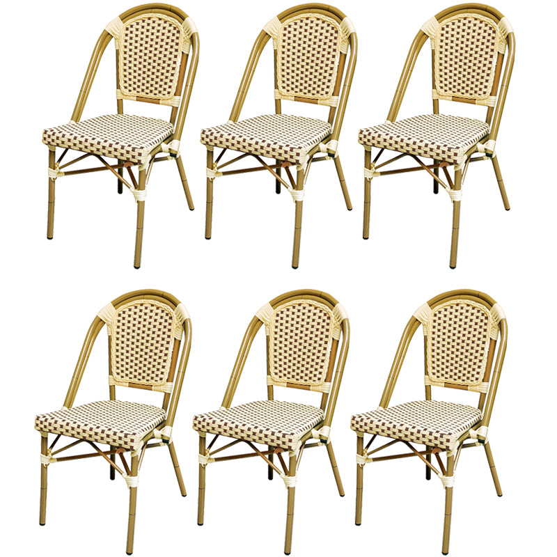 21" Wide Tropical Outdoor Chair Armles Rattan Dining Side Chair