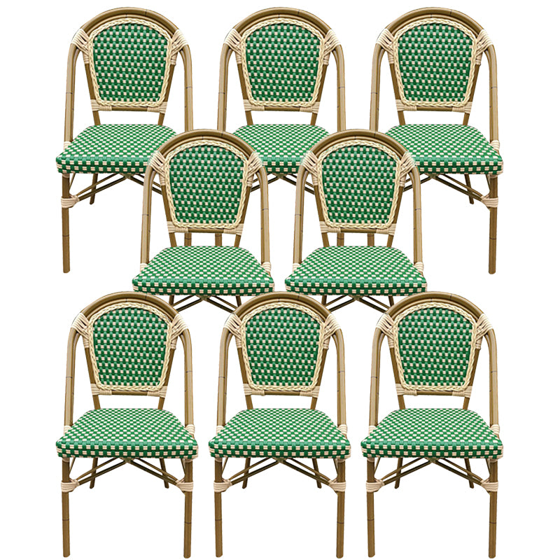 21" Wide Tropical Outdoor Chair Armles Rattan Dining Side Chair