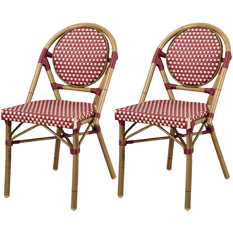 21" Wide Tropical Outdoor Chair Armles Rattan Dining Side Chair