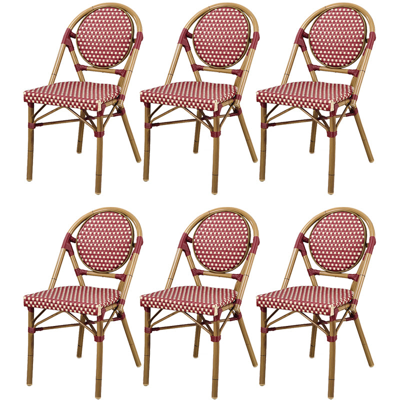 21" Wide Tropical Outdoor Chair Armles Rattan Dining Side Chair