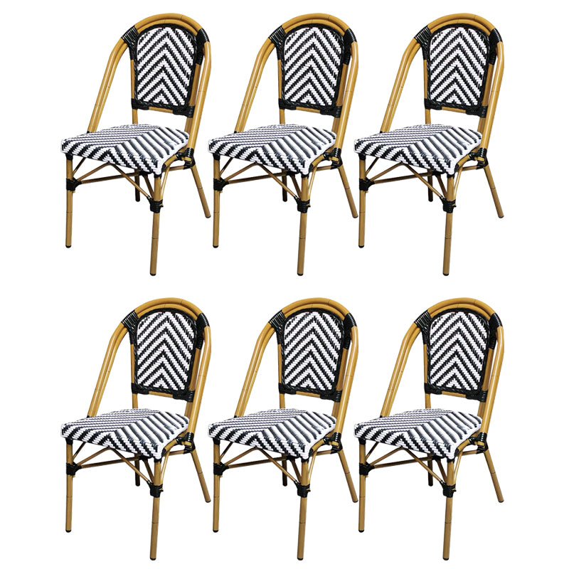 21" Wide Tropical Outdoor Chair Armles Rattan Dining Side Chair