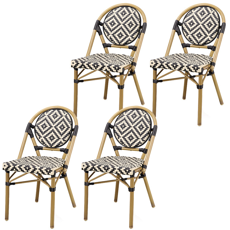 21" Wide Tropical Outdoor Chair Armles Rattan Dining Side Chair