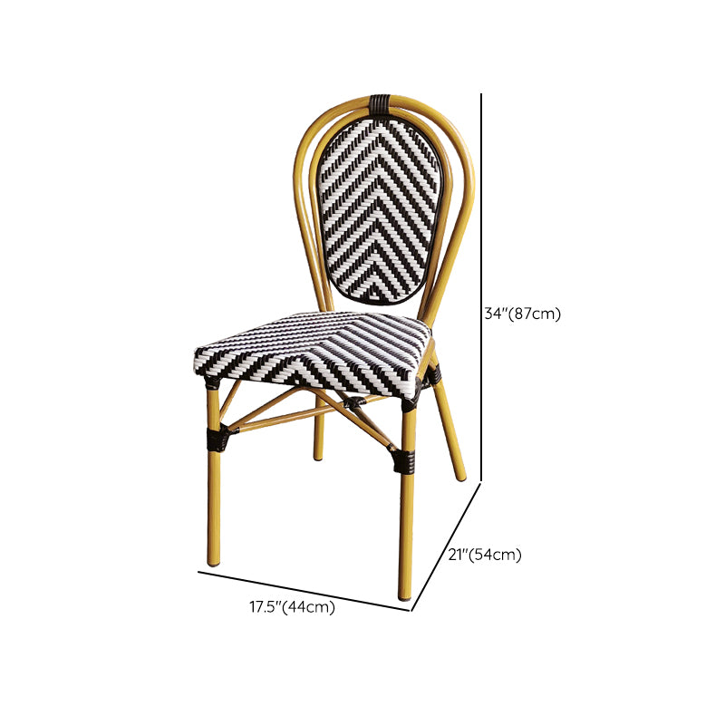 21" Wide Tropical Outdoor Chair Armles Rattan Dining Side Chair