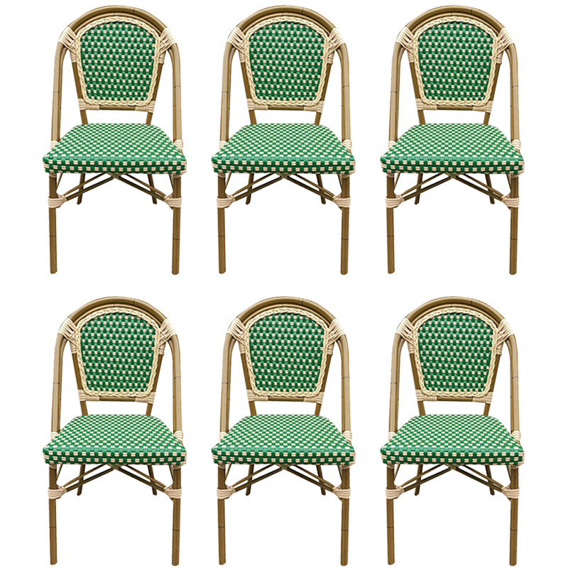 21" Wide Tropical Outdoor Chair Rattan Armles Dining Side Chair