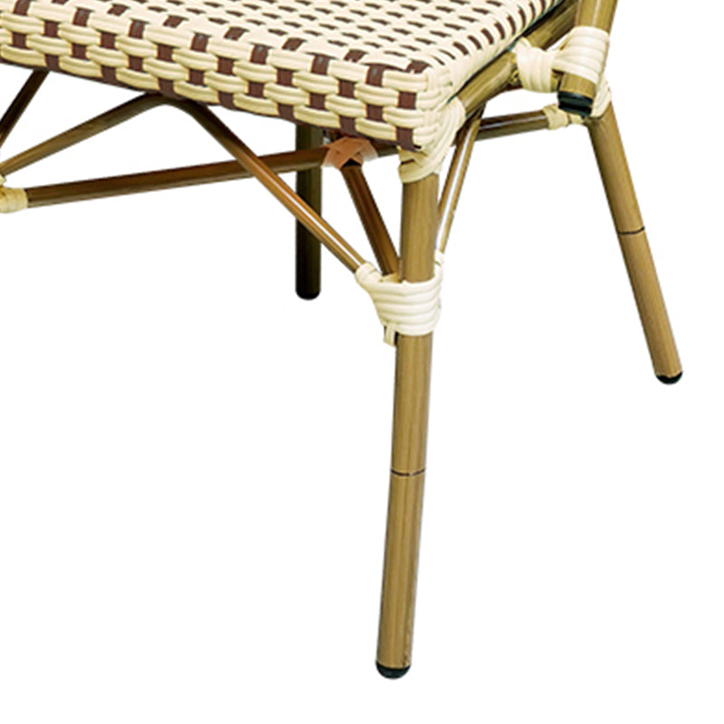 21" Wide Tropical Outdoor Chair Rattan Armles Dining Side Chair