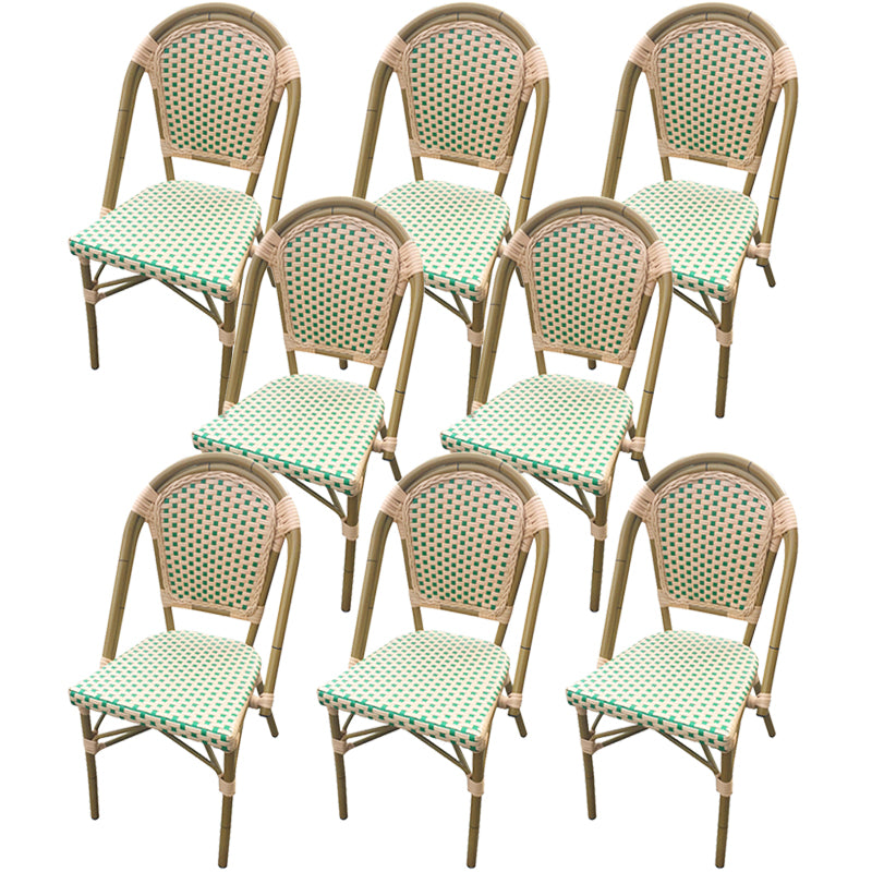 21" Wide Tropical Outdoor Chair Rattan Armles Dining Side Chair