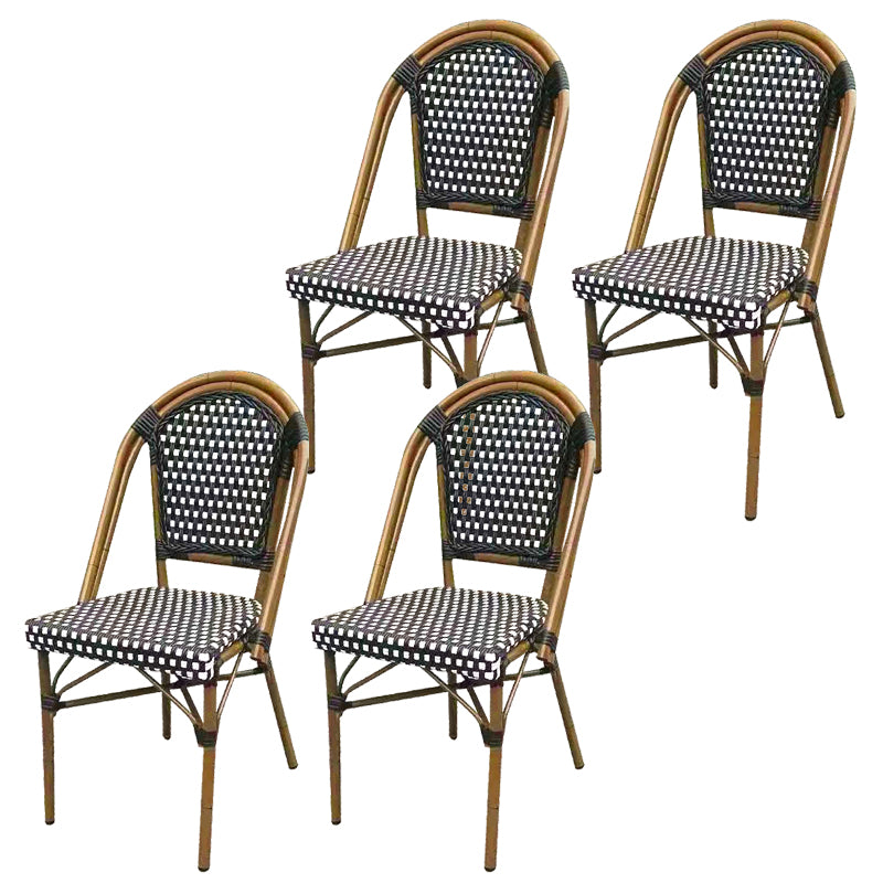 21" Wide Tropical Outdoor Chair Rattan Armles Dining Side Chair