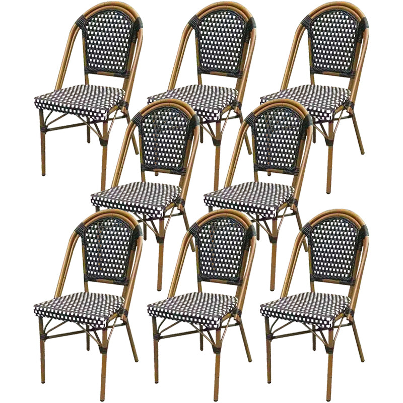 21" Wide Tropical Outdoor Chair Rattan Armles Dining Side Chair