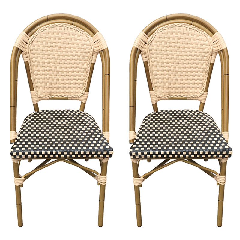 21" Wide Tropical Outdoor Chair Rattan Armles Dining Side Chair