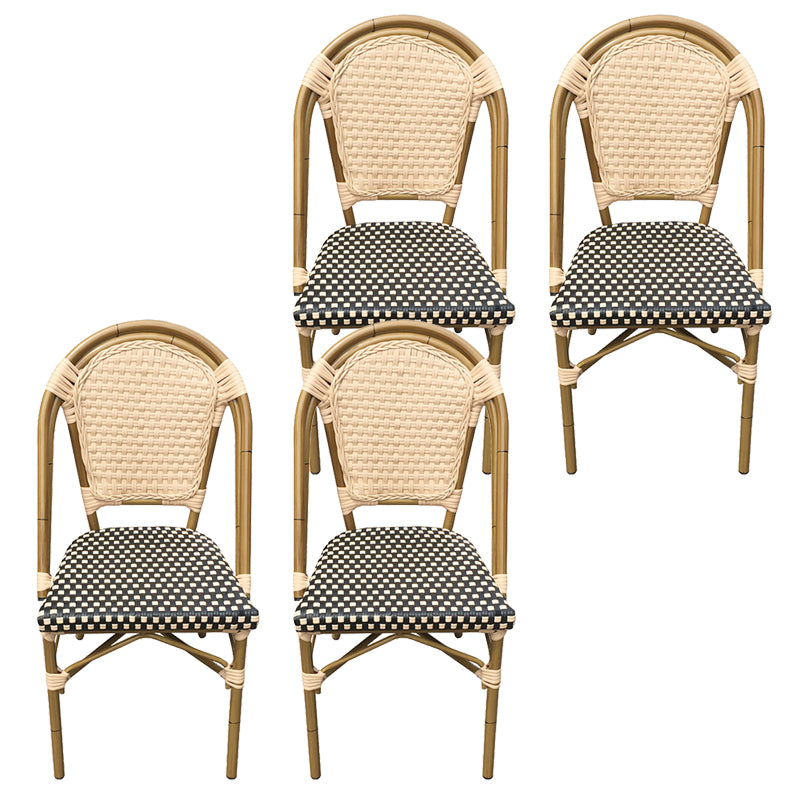 21" Wide Tropical Outdoor Chair Rattan Armles Dining Side Chair