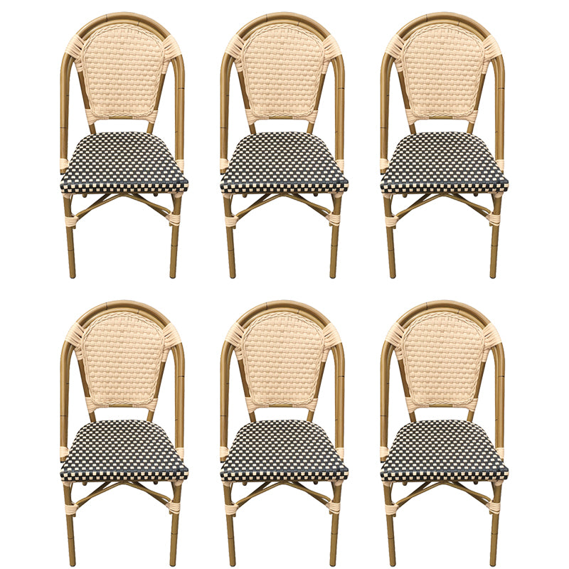 21" Wide Tropical Outdoor Chair Rattan Armles Dining Side Chair