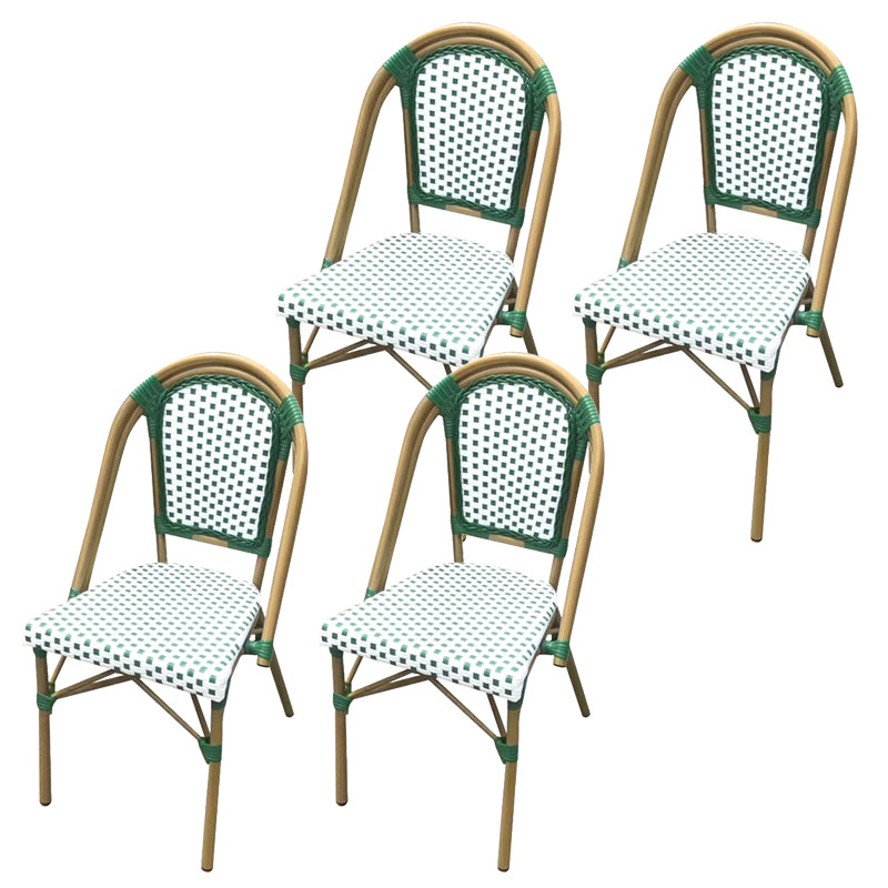 21" Wide Tropical Outdoor Chair Rattan Armles Dining Side Chair