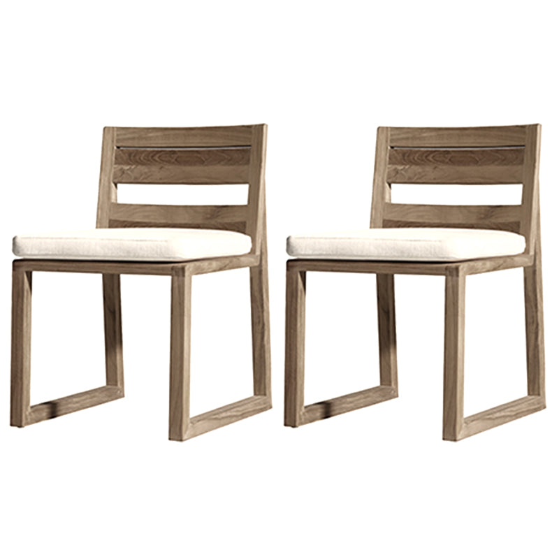 22" Wide Contemporary Outdoor Chair Solid Wood Patio Dining Chair