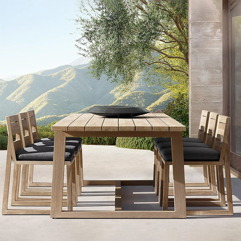 22" Wide Contemporary Outdoor Chair Solid Wood Patio Dining Chair
