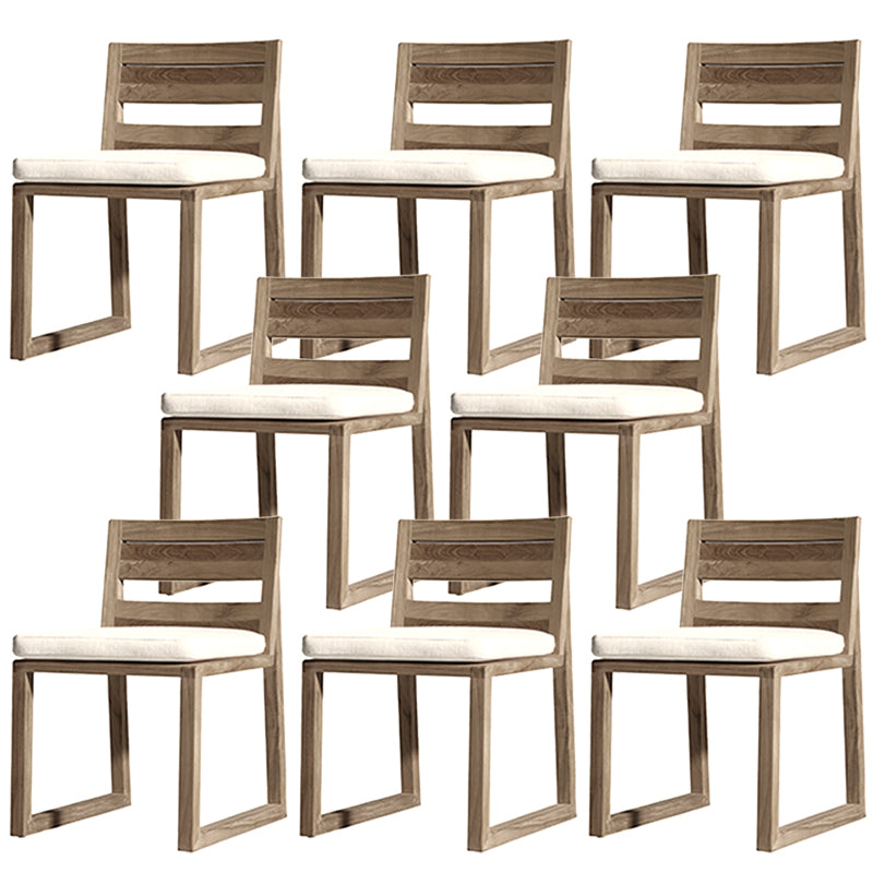 22" Wide Contemporary Outdoor Chair Solid Wood Patio Dining Chair