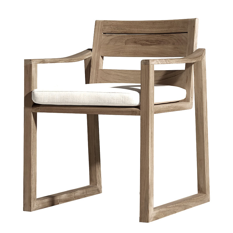 22" Wide Contemporary Outdoor Chair Solid Wood Patio Dining Chair