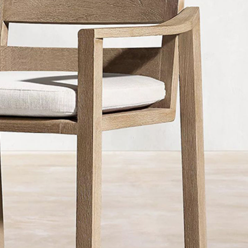 22" Wide Contemporary Outdoor Chair Solid Wood Patio Dining Chair