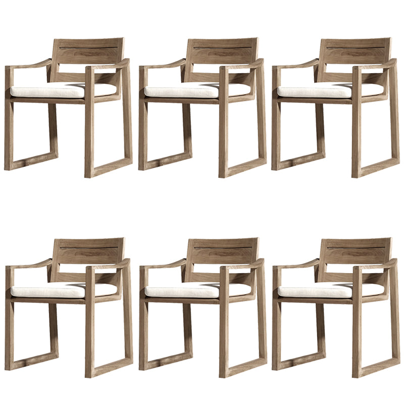 22" Wide Contemporary Outdoor Chair Solid Wood Patio Dining Chair