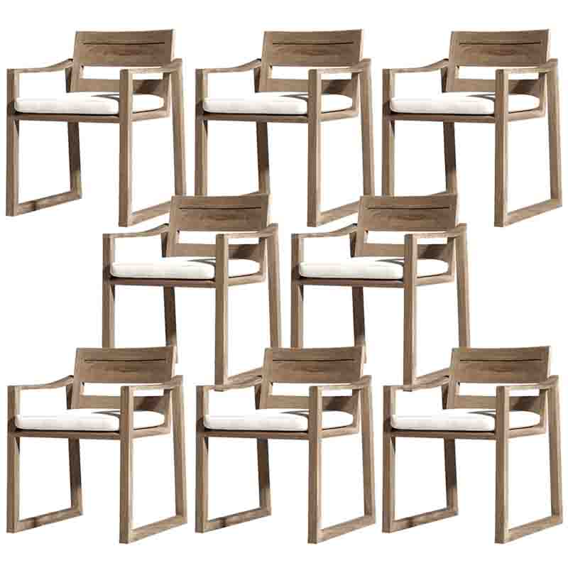 22" Wide Contemporary Outdoor Chair Solid Wood Patio Dining Chair