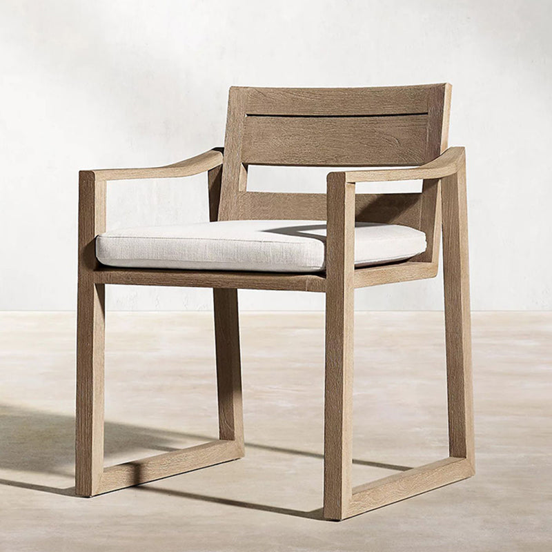 22" Wide Contemporary Outdoor Chair Solid Wood Patio Dining Chair