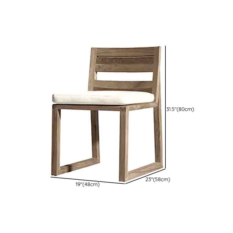 22" Wide Contemporary Outdoor Chair Solid Wood Patio Dining Chair