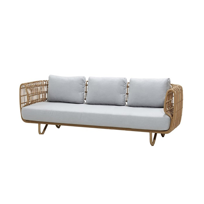 Tropical Style Outdoor Sofa Willow Vine Arc Shape Tuxedo Arm Loveseat