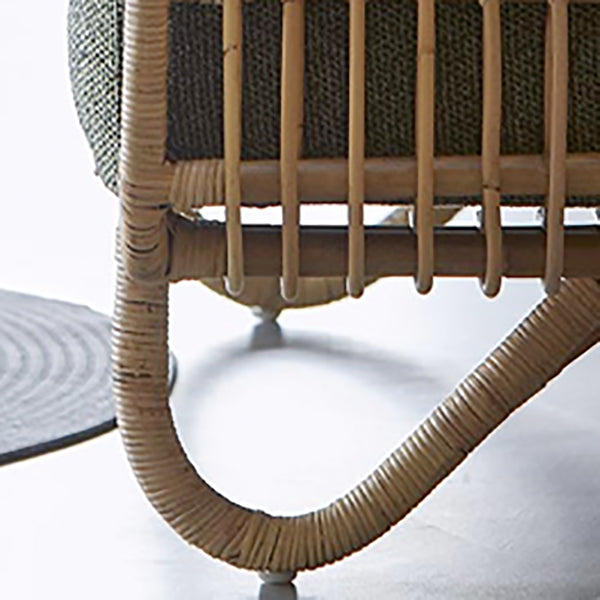 Tropical Style Outdoor Sofa Willow Vine Arc Shape Tuxedo Arm Loveseat