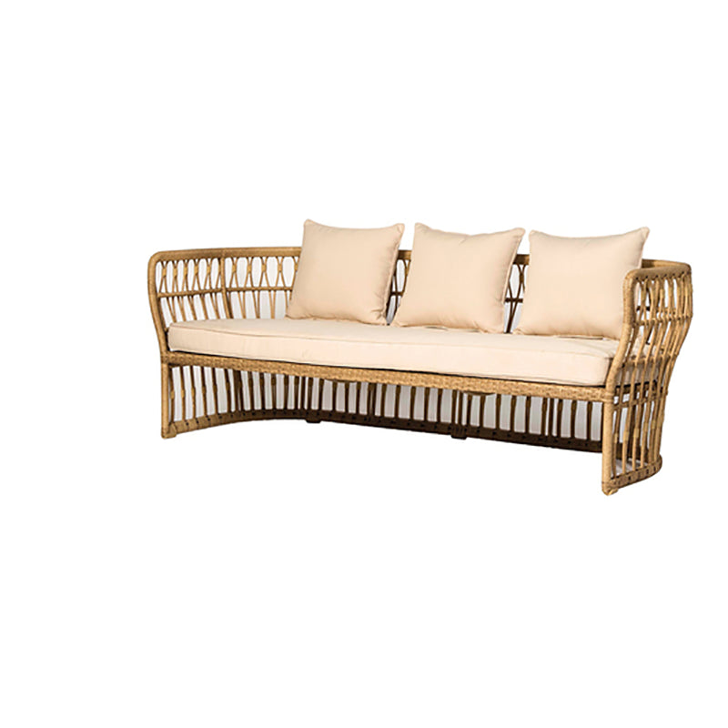 Arc Shape Outdoor Sofa Tropical Shape Willow Vine Seating in Wood