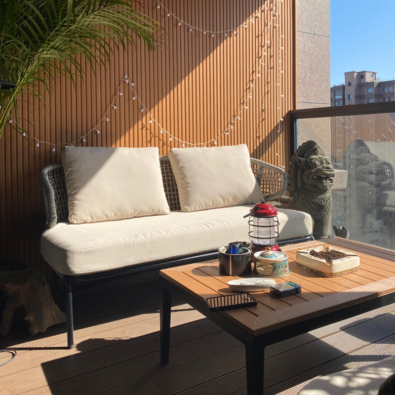 UV Resistant Metal Patio Sofa Outdoor Patio Sofa with Cushion