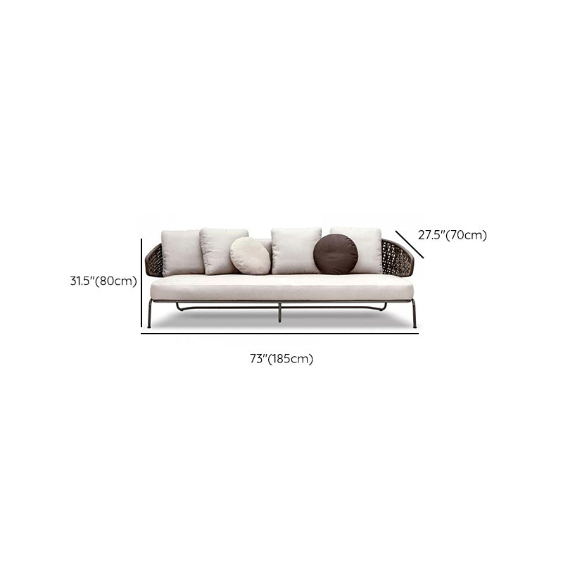 UV Resistant Metal Patio Sofa Outdoor Patio Sofa with Cushion