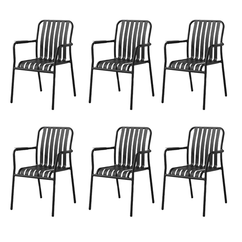 Water Resistant Dining Armchair Metal Stacking Industrial Armchair