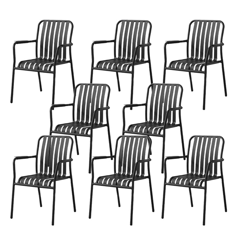 Water Resistant Dining Armchair Metal Stacking Industrial Armchair