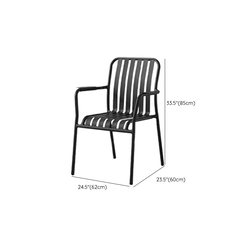 Water Resistant Dining Armchair Metal Stacking Industrial Armchair