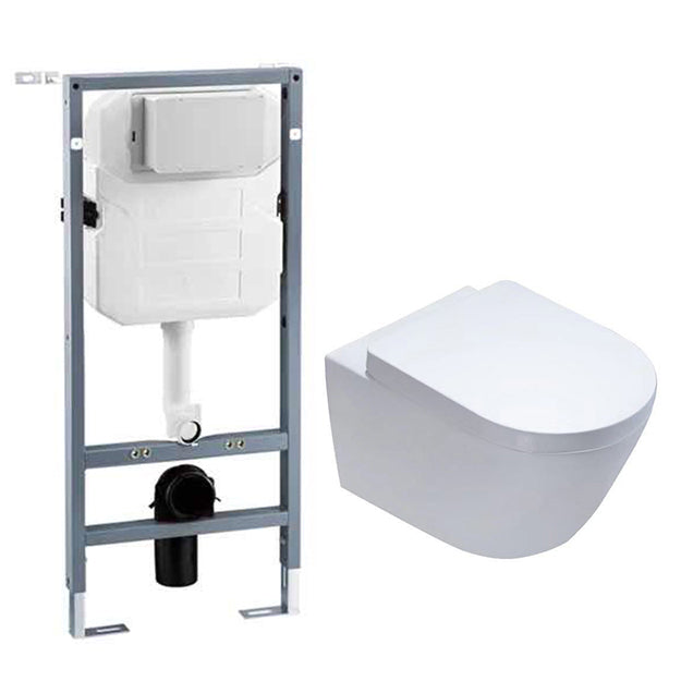 Contemporary Flush Toilet Wall Mount One-Piece Toilet Porcelain Toilet Bowl
