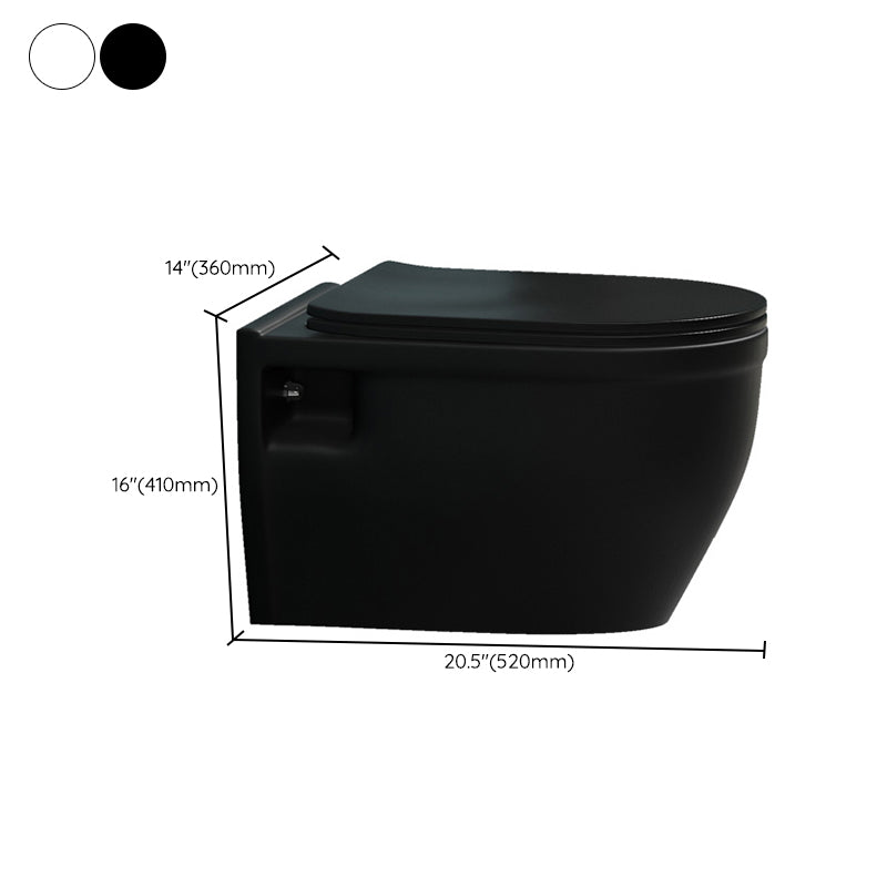 Contemporary Flush Toilet Wall Mount One-Piece Toilet Porcelain Toilet Bowl