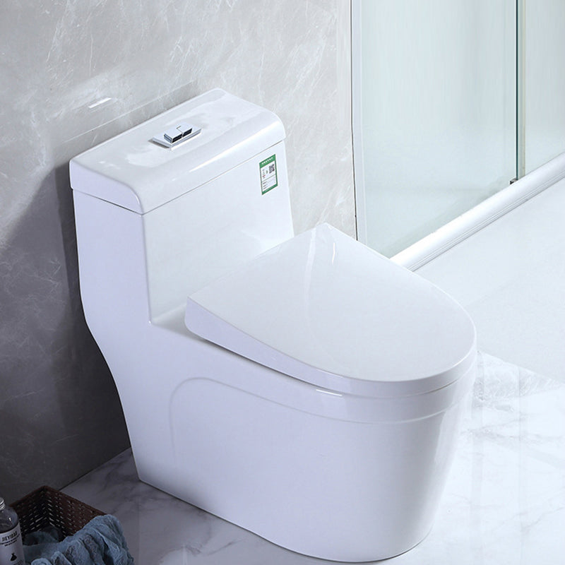 Contemporary 1 Piece Flush Toilet Floor Mounted White Toilet Bowl for Bathroom