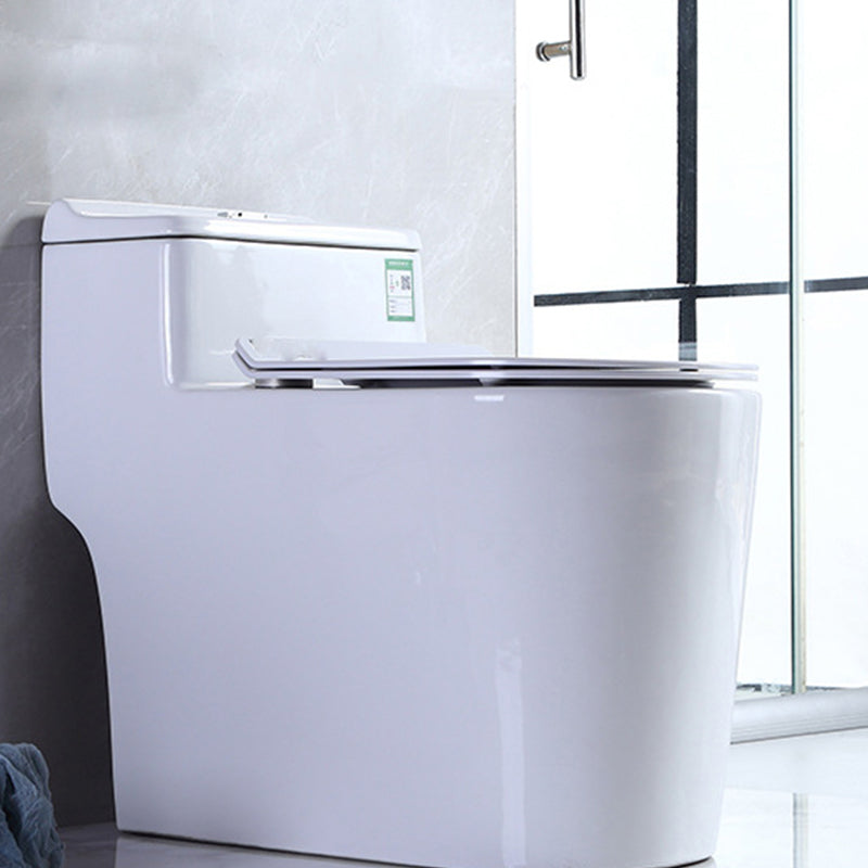 Contemporary 1 Piece Flush Toilet Floor Mounted White Toilet Bowl for Bathroom