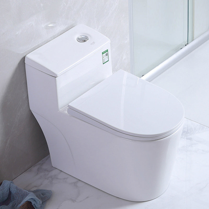 Contemporary 1 Piece Flush Toilet Floor Mounted White Toilet Bowl for Bathroom