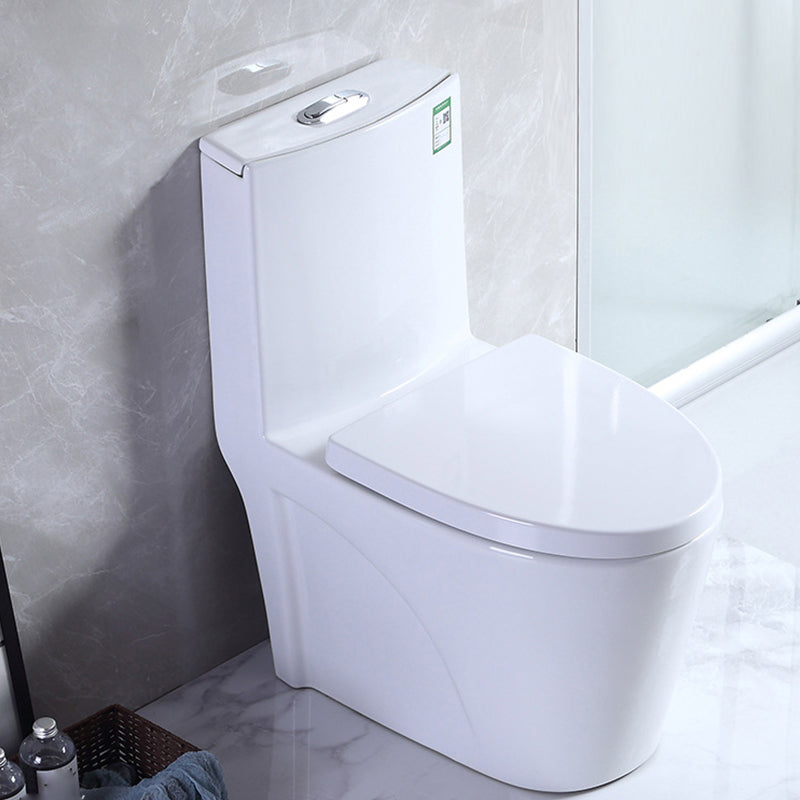 Contemporary 1 Piece Flush Toilet Floor Mounted White Toilet Bowl for Bathroom