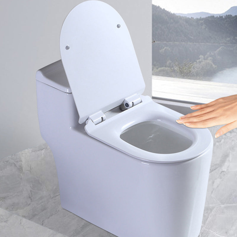 Contemporary 1 Piece Flush Toilet Floor Mounted White Toilet Bowl for Bathroom